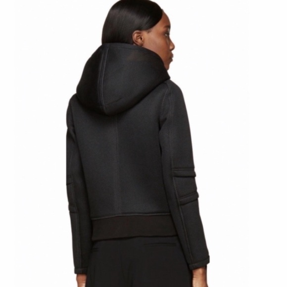 Helmut Lang Crop Zip Hoodie in Black - Picture 2 of 11